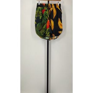 FARM Rio Black Tropical Print Women’s Shorts with Green & Yellow Accents